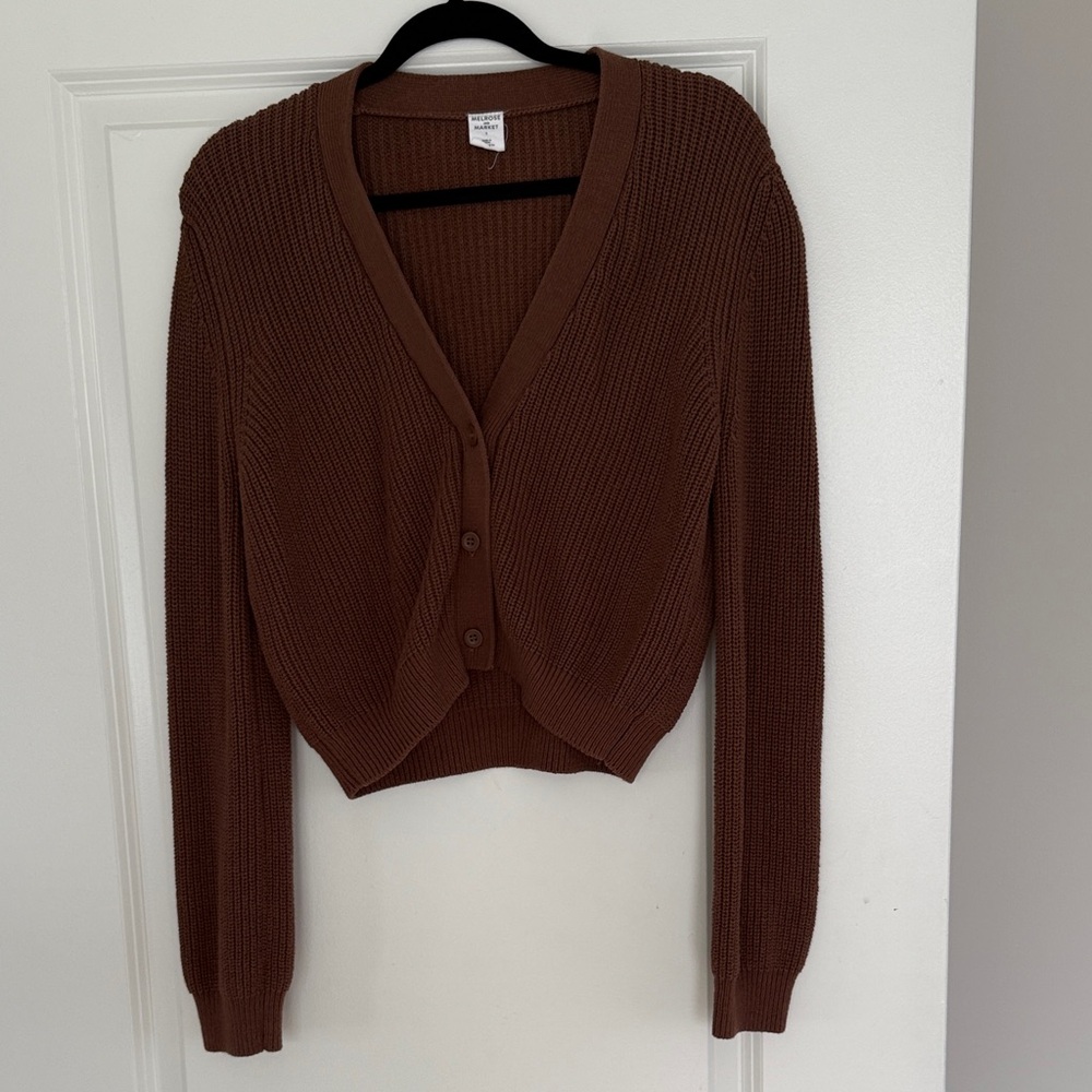 Melrose and Market Chocolate Button-Up Cardigan